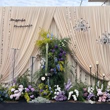 婚庆背景纱幔婚礼舞台韩式装饰幕布亚光牛奶丝弹力布打底背景布幔