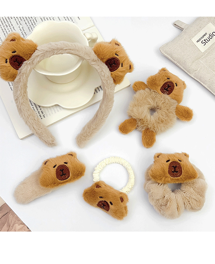 Animal Pattern All Seasons Season Women's Gender Cartoon Style Cute Women's Animal Plush Hair Clip Hair Band Hair Tie
