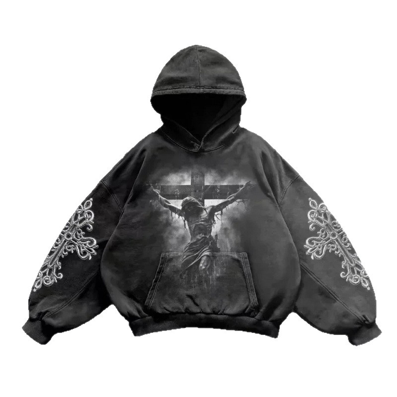 Y2k Retro Hoodie Unisex Oversized Pullover With 3d Graphic Print_voghion.com