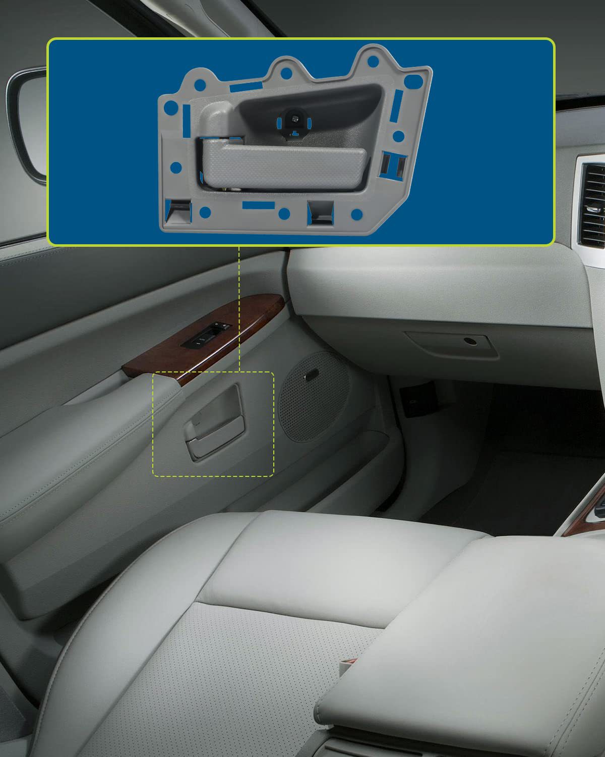 Dha65224 Interior Door Handle Repair Kit t Is Suitable for 05-10 Jeep Grand Cherokee 1Jv46