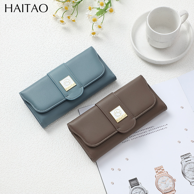 Nueva billetera multifuncional larga de moda billetera de teléfono móvil japonesa y coreana multi-tarjeta bolso de mano larga mayorista