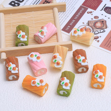 奶油蛋糕卷食玩创意手工diy奶油胶树脂小配件洞洞鞋扣饰品材料