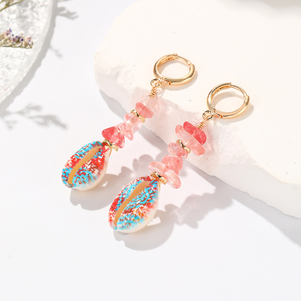 7g Weight Iron Ear Needle Material Drop Earrings Classification 1 Pair Quantity Holiday, Beach Occasion Shell Material Shell Pattern Spring&Summer Season Women's Gender Plating Design Hawaiian, Vacation Style 1 Pair Hawaiian Vacation Shell Plating Shell Drop Earrings 2