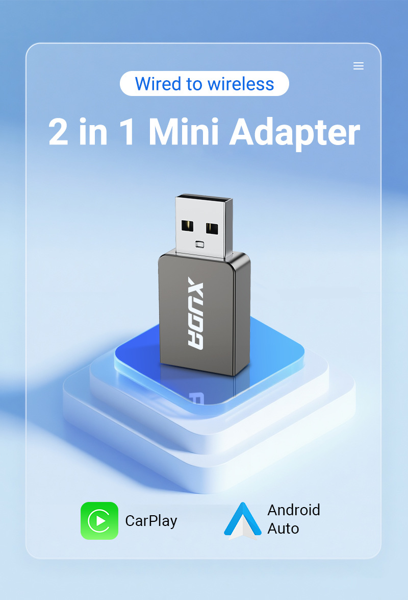 Cross-Border Exclusive Apple Wireless Carplay Box Android Smart Car-Machine Interconnection Wired to Wireless Adapter