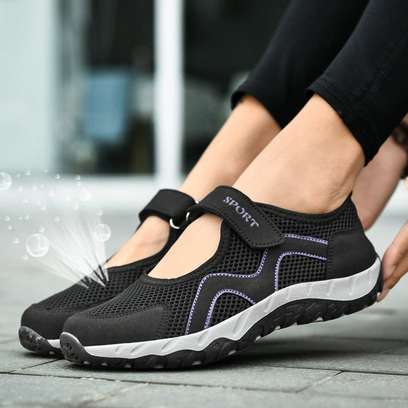 Мужские осенние легкие кроссовки для пожилых людей с регулируемой липучкой, повседневная обувь для папы, старая тканевая обувь из Пекина.