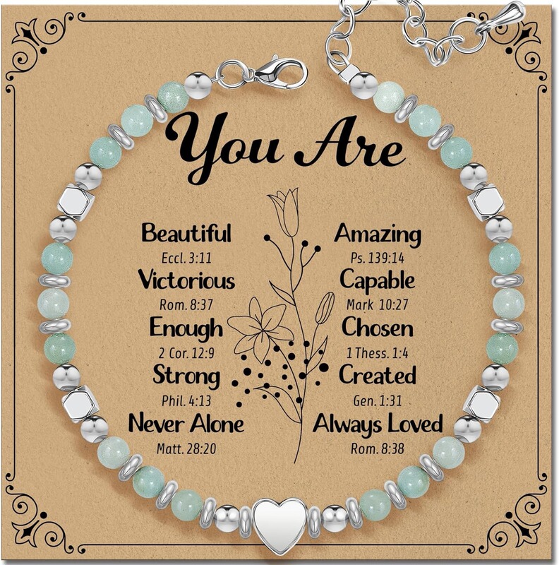 Cross-Border Natural Stone Bracelet Inspirational Gift Women's Healing Beaded Pink Spot Stone Bracelet with Card Gift Jewelry