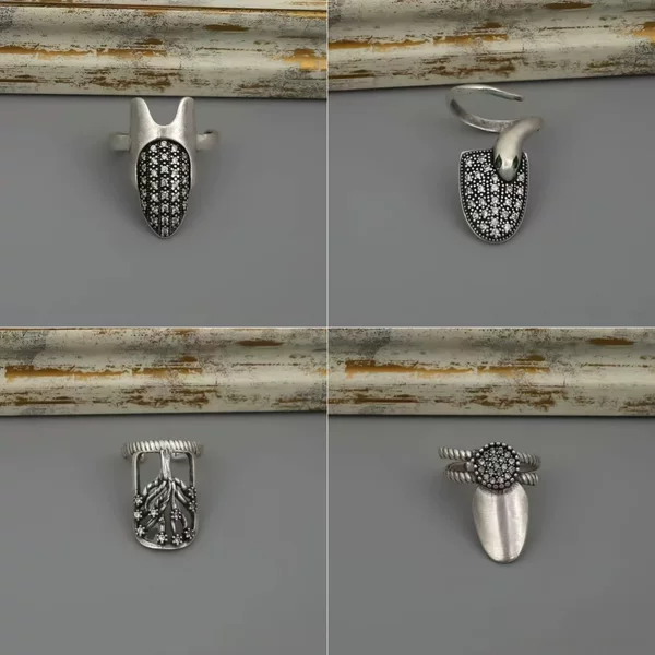 Cross-Border Hot Selling Bohemian Style Women's Nail Ring Adjustable One-Size-Fits-All Ring Halloween Open Ring