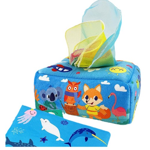 Cross-border baby tear-resistant tissue paper toy baby finger exercise tissue paper early education tissue box toy