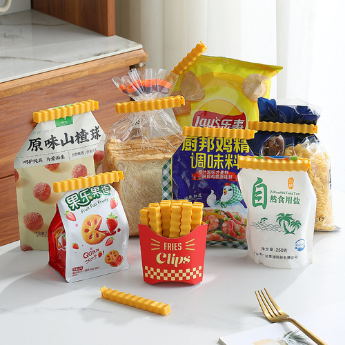 French fries sealing clip household food moisture-proof sealing clip refrigerator magnet snack clip plastic sealing bag clip sealing strip