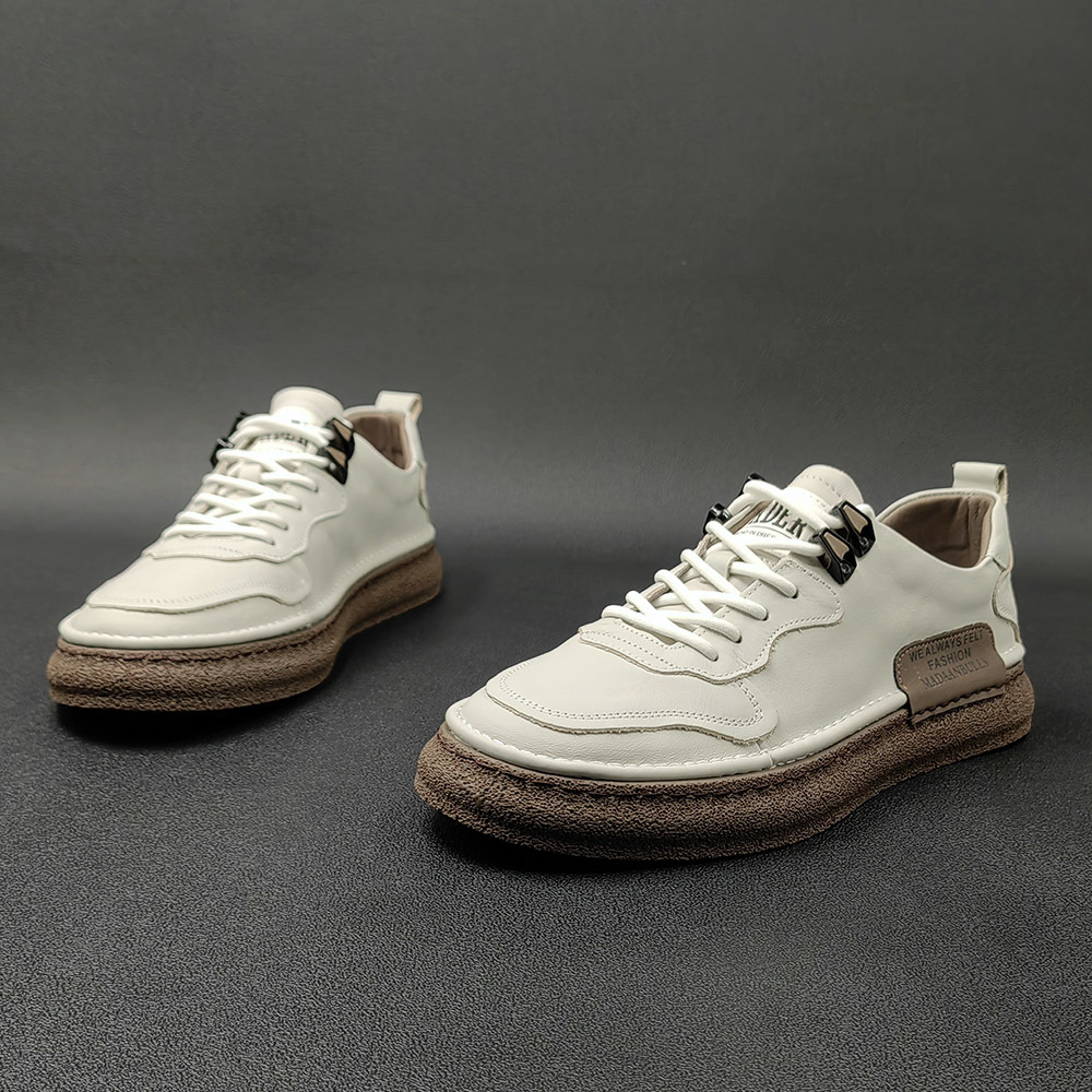 Board scarpe da uomo di marca piatte e alla moda, grandi, casual, versatili, in pelle, taglia 45_voghion.com