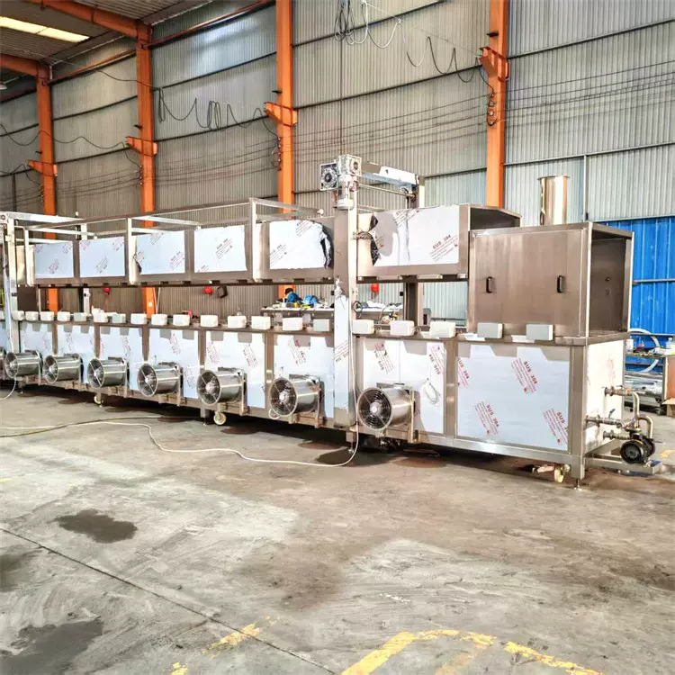 掉挂扒鸡油炸机 连续式浸糖炸鸡商用 大型鸡油炸线设备厂家可定制