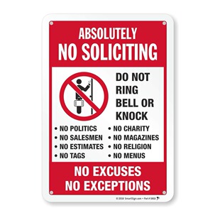 Acrylic Red Warning No Solicitation Signs Cross-border Enterprise Signs No Soliciting Sign