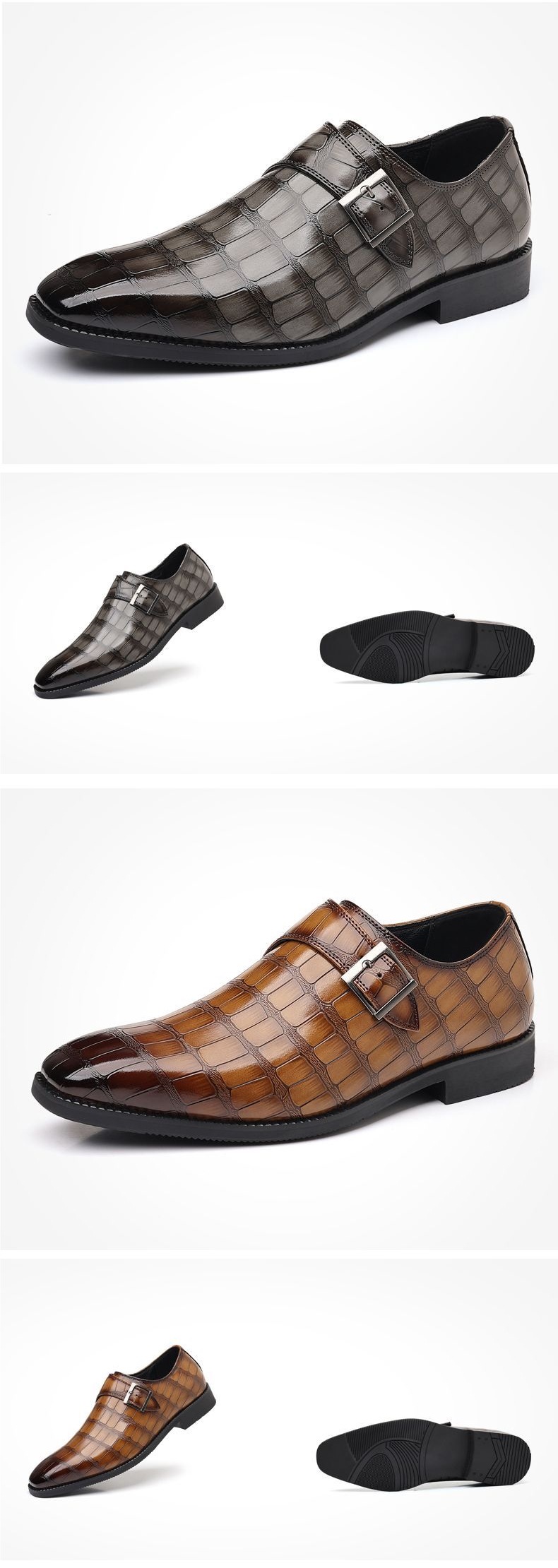 ShoeVault Formal Derby European And American 2025 New Business Casual Leather Men's British Pointed Toe Slip-On Gentleman Large_voghion.com