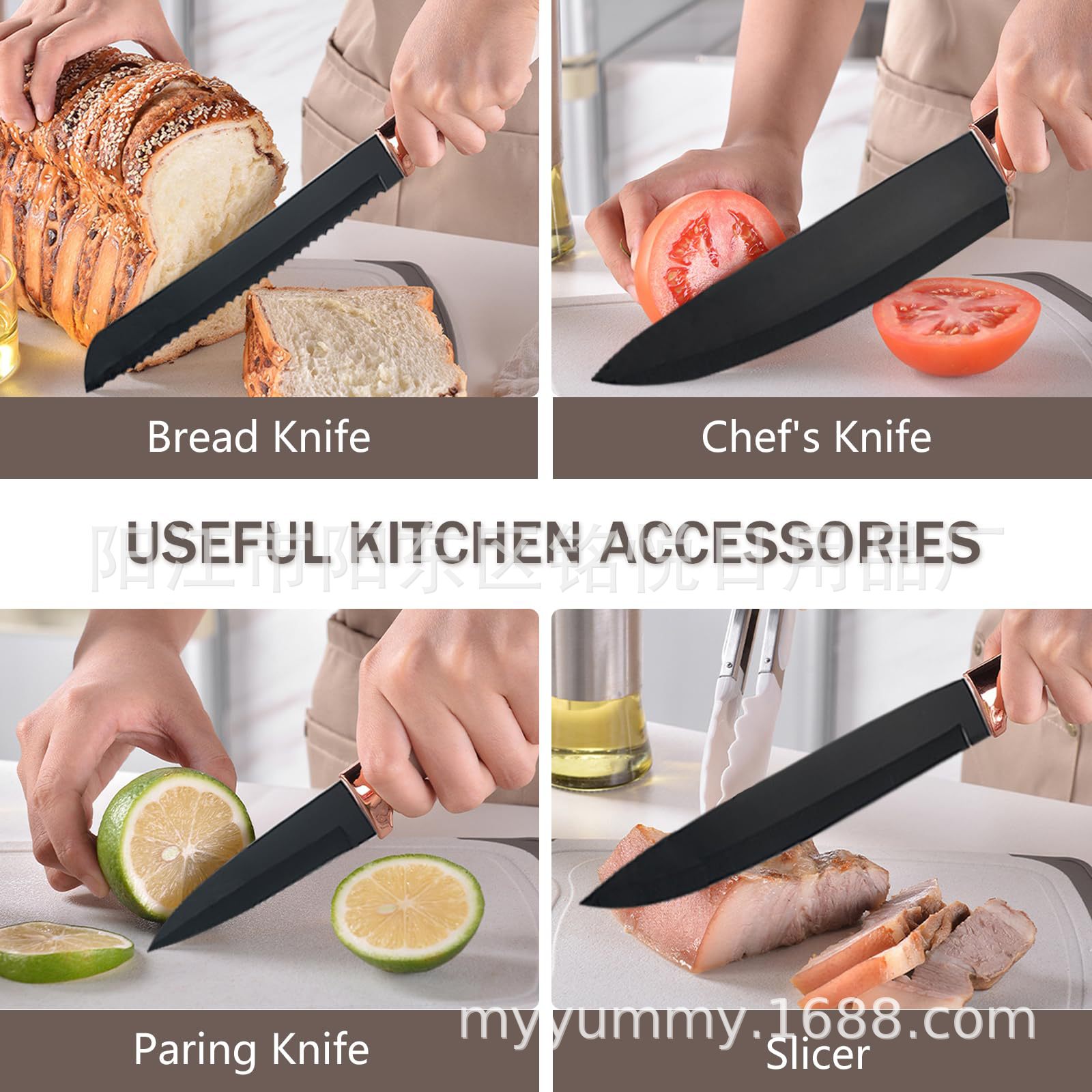 Cuchara de silicona con mango de madera, juego de utensilios de cocina, combinación de cuchillos, cuchara resistente a altas temperaturas, sartén antiadherente, cubo de almacenamiento, juego de 25 piezas para el hogar