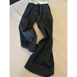 秋季宝藏格子神裤宽松阔腿休闲裤子女松紧腰抽绳直筒遛弯裤长裤女