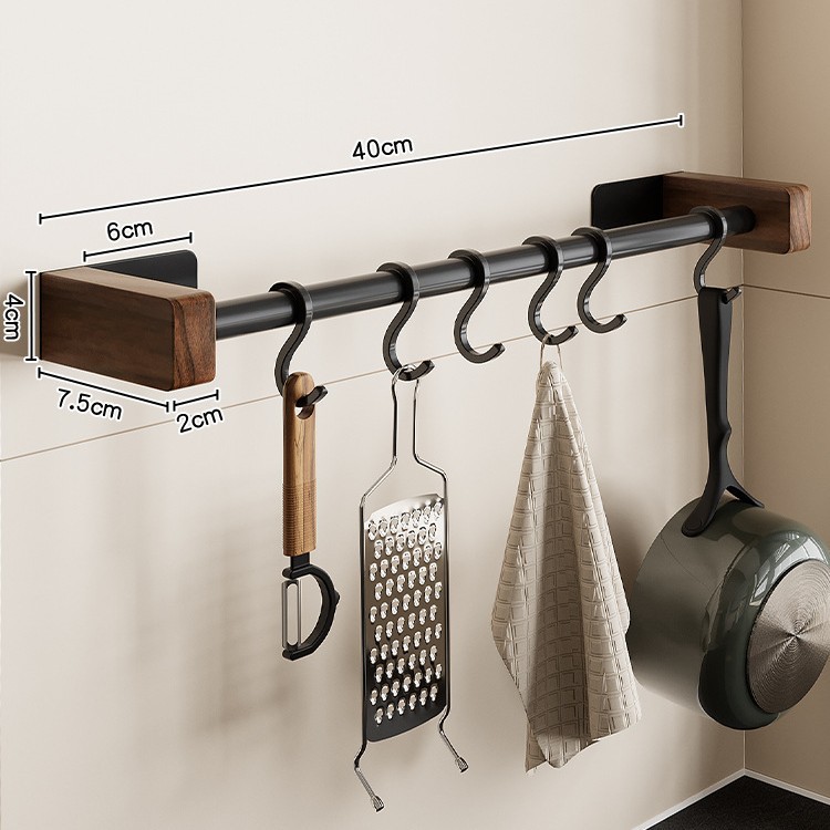 Black walnut-kitchen hanging rod 40cm