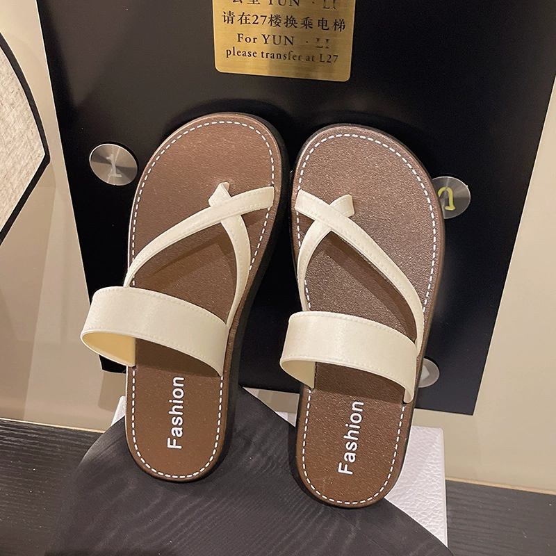 Shopee Трансграничные тапочки электронной коммерции женская сеть красная мода дикий кроссовер на улице Нескользящая пляжная обувь повседневная плоская буксировка