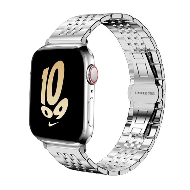 Para Apple Watch 38 - 49mm siete perlas correa de acero inoxidable sólido 20 / 22mm correa de metal