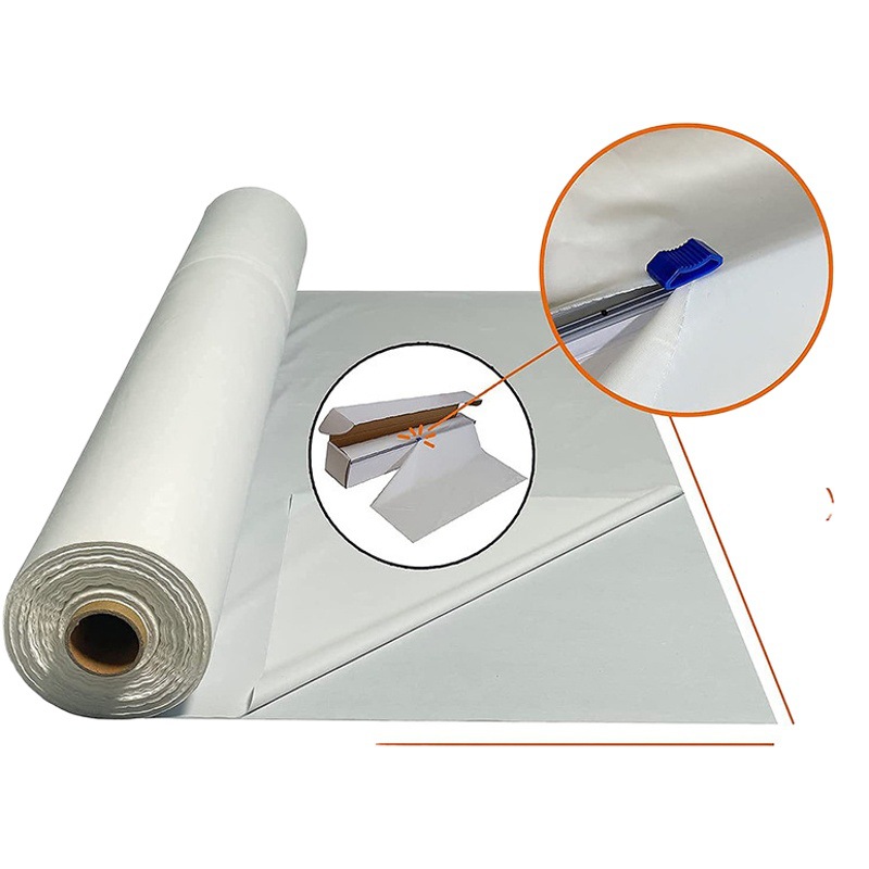 Amazon rollo con corte de alto grado blanco puro PE mantel rollo a prueba de aceite impermeable mantel 54 pulgadas x108 pies