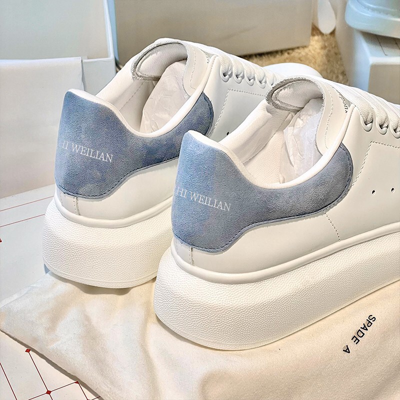Shi Mcqueen White Shoes Men's Summer Boutique Casual Thick-soled Sneakers Flagship Store Official Heightening Shoes Women's Shoes Shida