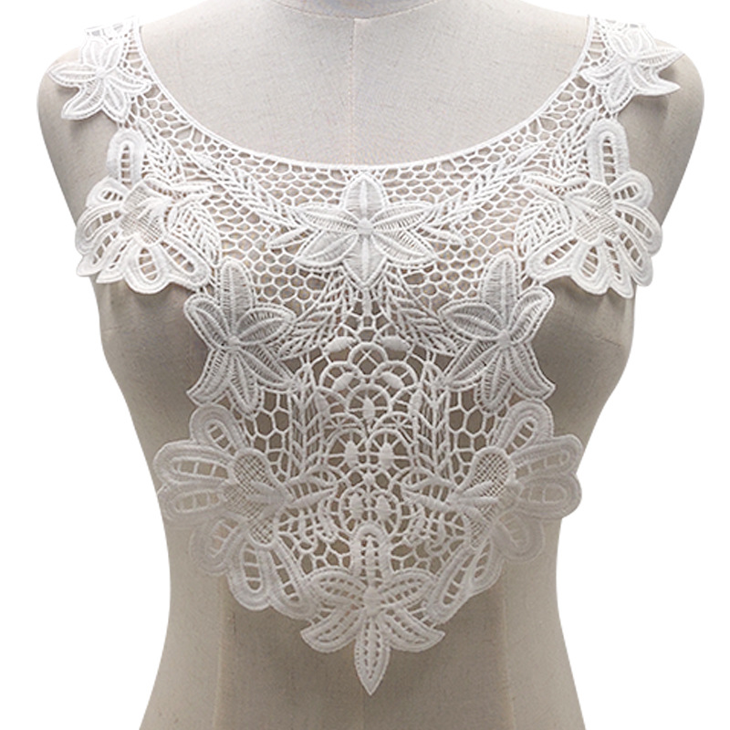 水溶蕾丝胸花 牛奶丝刺绣领花 立体镂空绣花假领子 DIY花边辅料