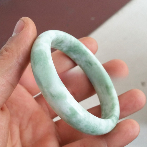 Wholesale High-Quality Guizhou Jadeite Handcuffs with Deep Green Floating Flower Color Women's Jade Handcuffs, Jadeite Color Jade Bracelet Gift