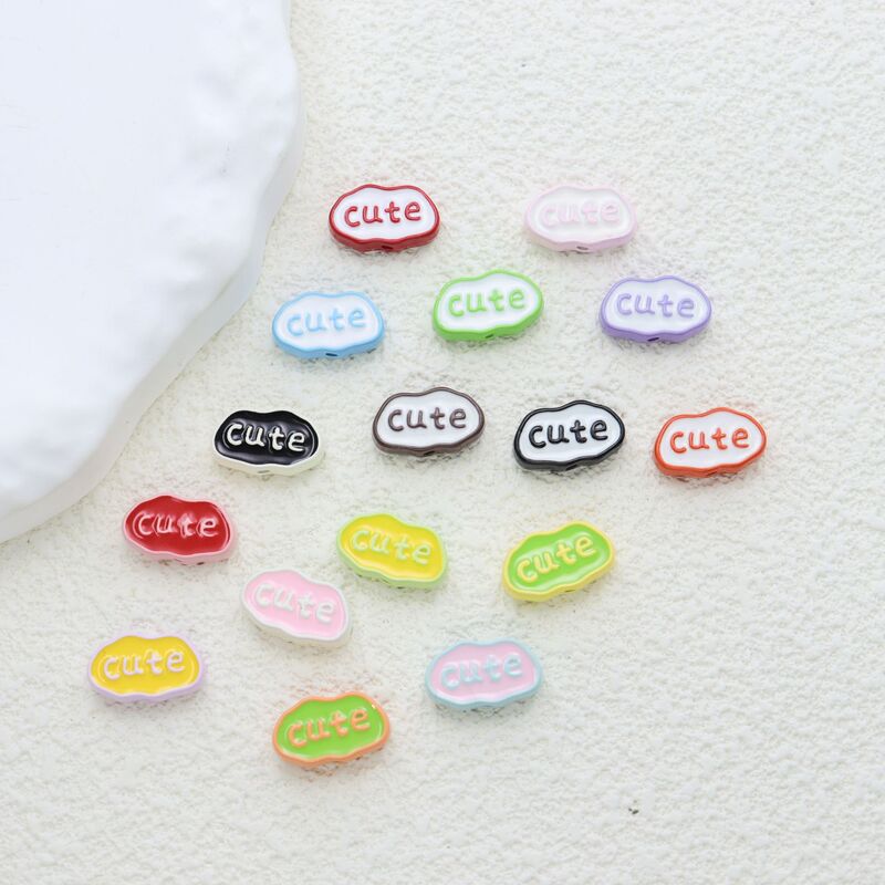 Cute Colorful Lacquer Lettering Alloy DIY Jewelry Accessories, Adorable Phone Chain Keychain Materials, Beaded Handmade Cute Colorful Lacquer Lettering Alloy DIY Jewelry Accessories, Adorable Phone Chain Keychain Materials, Beaded Handmade