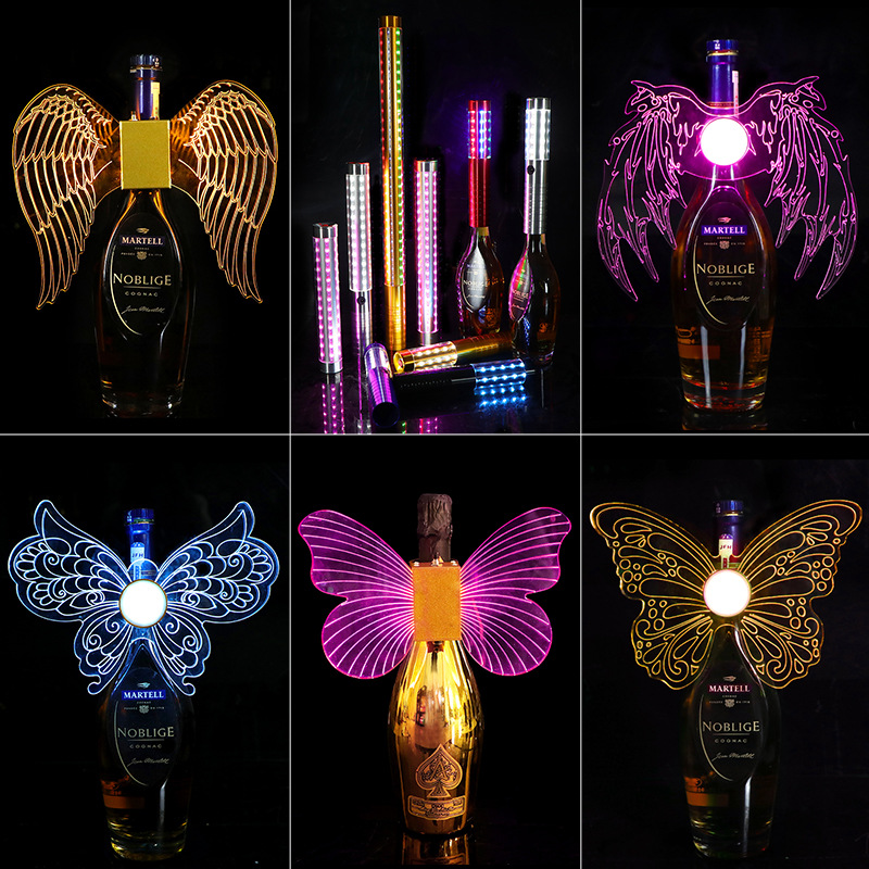 Bar champán flash palo LED carga caballo corriendo Flash extranjero vino Cap nightclub KTV punto luminoso danza palo atmósfera carretera