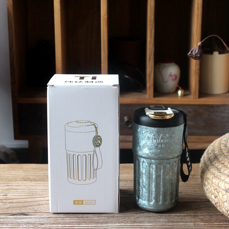 純チタンコーヒーカップ、スマート温度表示、家庭用ポータブル魔法瓶カップ、見栄えの良い学生チタンカップ、高級ギフト、見栄えの良い|undefined