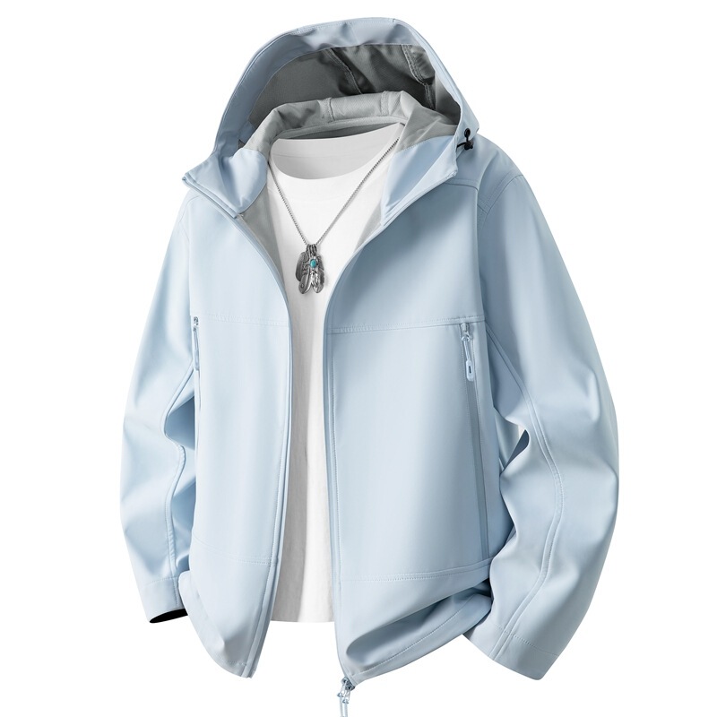 High-quality cross-border men's hooded softshell jacket for spring and autumn, outdoor windproof, waterproof, breathable, spring and autumn outdoor three-proof hooded jacket High-quality cross-border men's hooded softshell jacket for spring and autumn, outdoor windproof, waterproof, breathable, spring and autumn outdoor three-proof hooded jacket