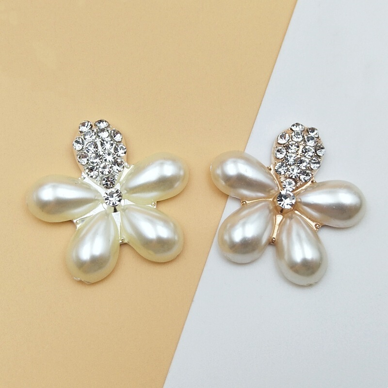 New Korean-Style Pearl Rhinestone Five-Petal Flower Hair Accessory Brooch Accessory Pendant Mobile Phone Decoration DIY Alloy New Korean-Style Pearl Rhinestone Five-Petal Flower Hair Accessory Brooch Accessory Pendant Mobile Phone Decoration DIY Alloy