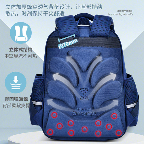 Optman Student Backpack Children's Backpack Polyester Trendy Cool Durable Waterproof Weight Reduction Children's Double Shoulder Bag Wholesale