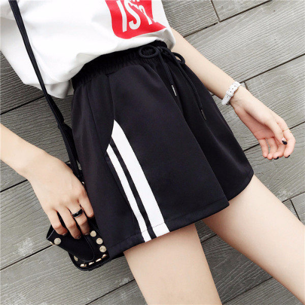 Wide Leg Sports Shorts Women's Summer 2021 New Korean Style Loose Students Running Outer Wear Casual Hot Pants Straight Simple Pants