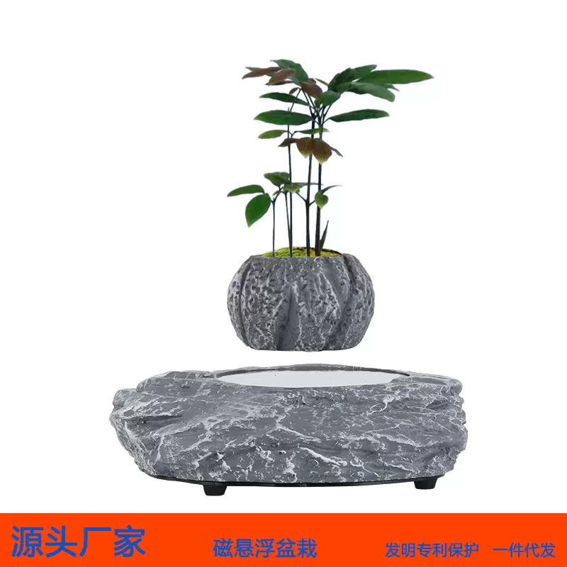 跨境爆款工厂直供家居办公创意磁悬浮盆景盆栽多肉绿植花卉摆件