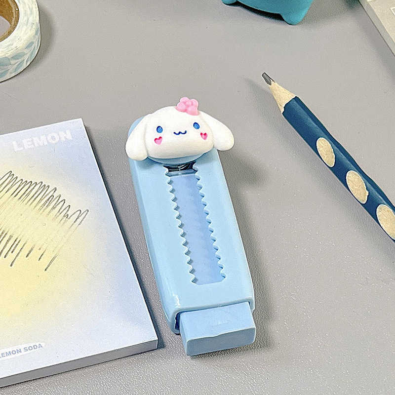 Borrador de dibujo animado, biblioteca pequeña, borrador de dibujos animados retráctil, estudiante sin migajas, estudiante de niños súper limpios