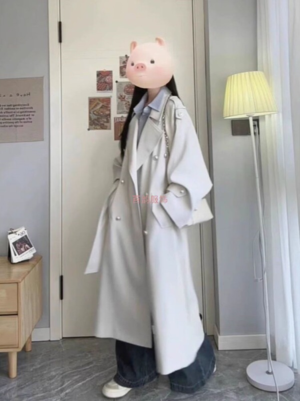 今年流行风衣外套女2025春秋季新款韩系感气质中长款大衣|undefined