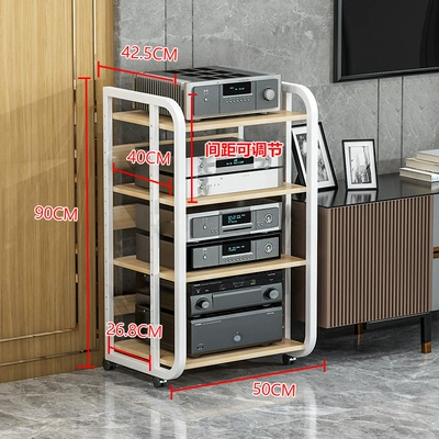 Electric car big tripod spacing multi-layer gallbladder machine - 4-layer-a-white-rack-light-walnut-board