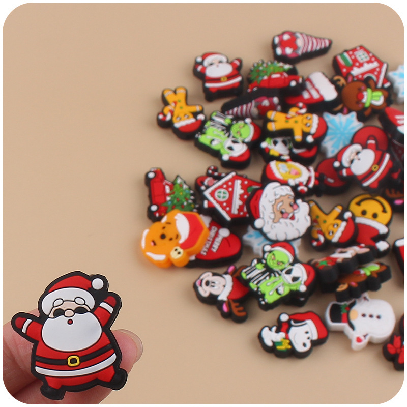 Nuevo bebé de dibujos animados Navidad Santa Claus pequeño mordedor creativo DIY bebé molar pezón cadena Accesorios