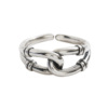 Retro small design chain, line adjustable ring, Korean style, silver 925 sample