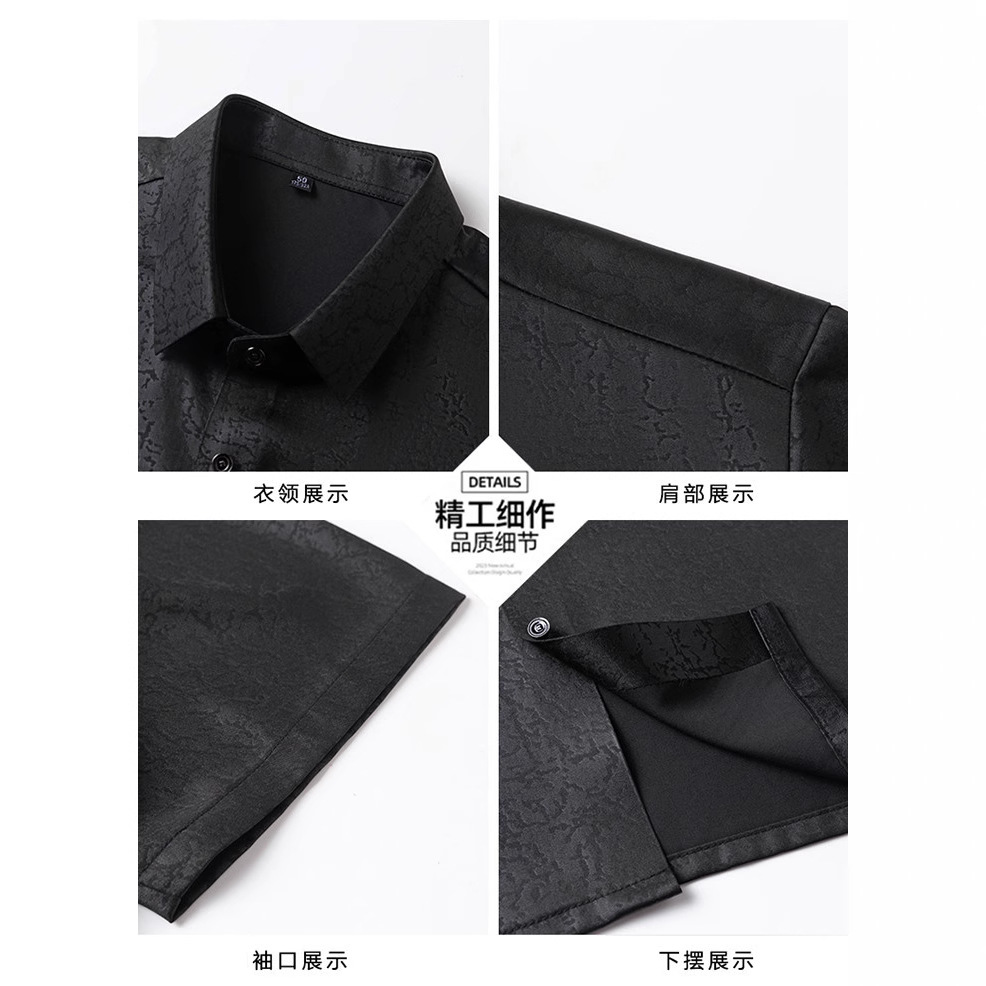 Estilo de verano de mediana edad y ancianos, papá, abuelo, hombres finos, camisa casual de manga corta, camisa, cintura elástica, traje de pantalón