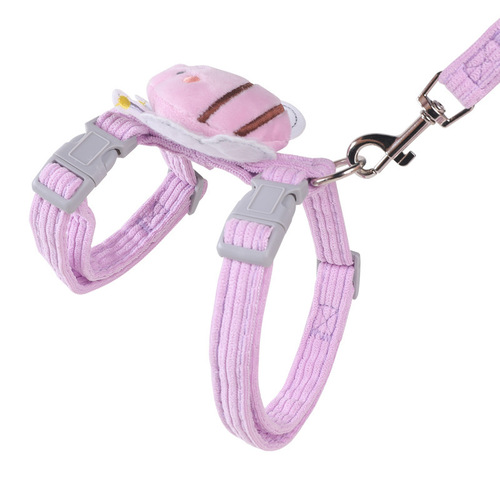 Pet Supplies Cat Harness Back Harness Leash Breathable Small Dog Puppy Leash Walking Cat and Dog Leash Cartoon Honeybee