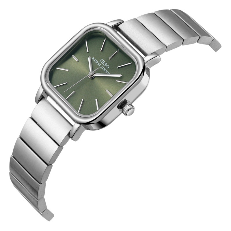 Reloj IBSO correa de acero impermeable para mujer Reloj de moda mujer simple reloj de mujer reloj de estudiante 9258 image 1
