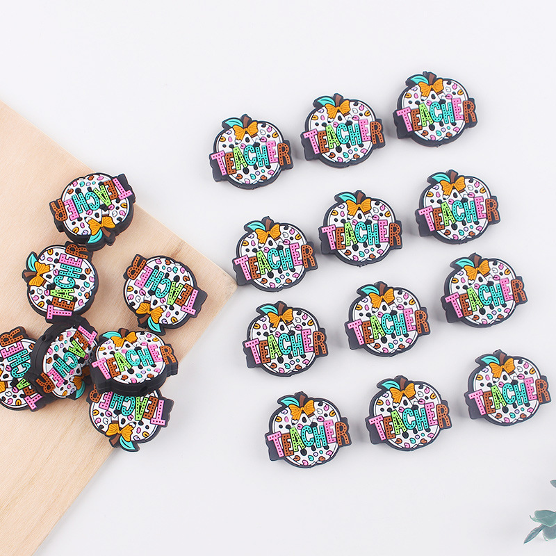 Productos para bebés Día del Maestro de dibujos animados Apple Tecla creativo DIY baby molar chupeta anti-caída accesorios de cadena