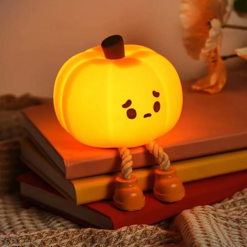 Cross-Border Children's Silicone Pumpkin Dimmable Nursery Night Light Bedside Touch Lamp for Nighttime Lighting Halloween Decoration
