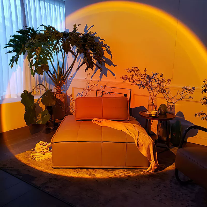 Sunset LED Projection Lamp, portable RGB ambient light with remote, multiple scene modes