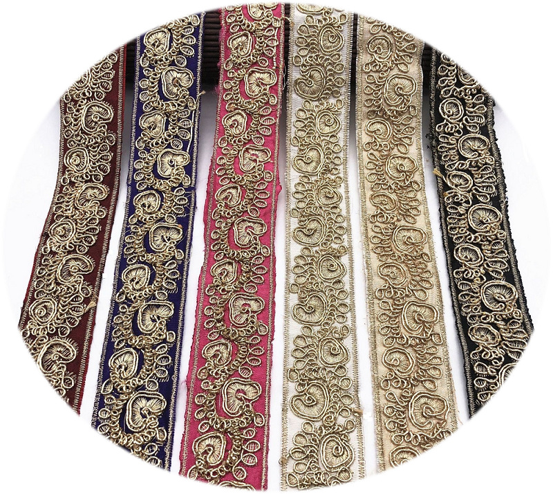 Factory direct sale gold thread car flower edge embroidery water soluble clothing accessories decorations accessories home textiles export foreign trade