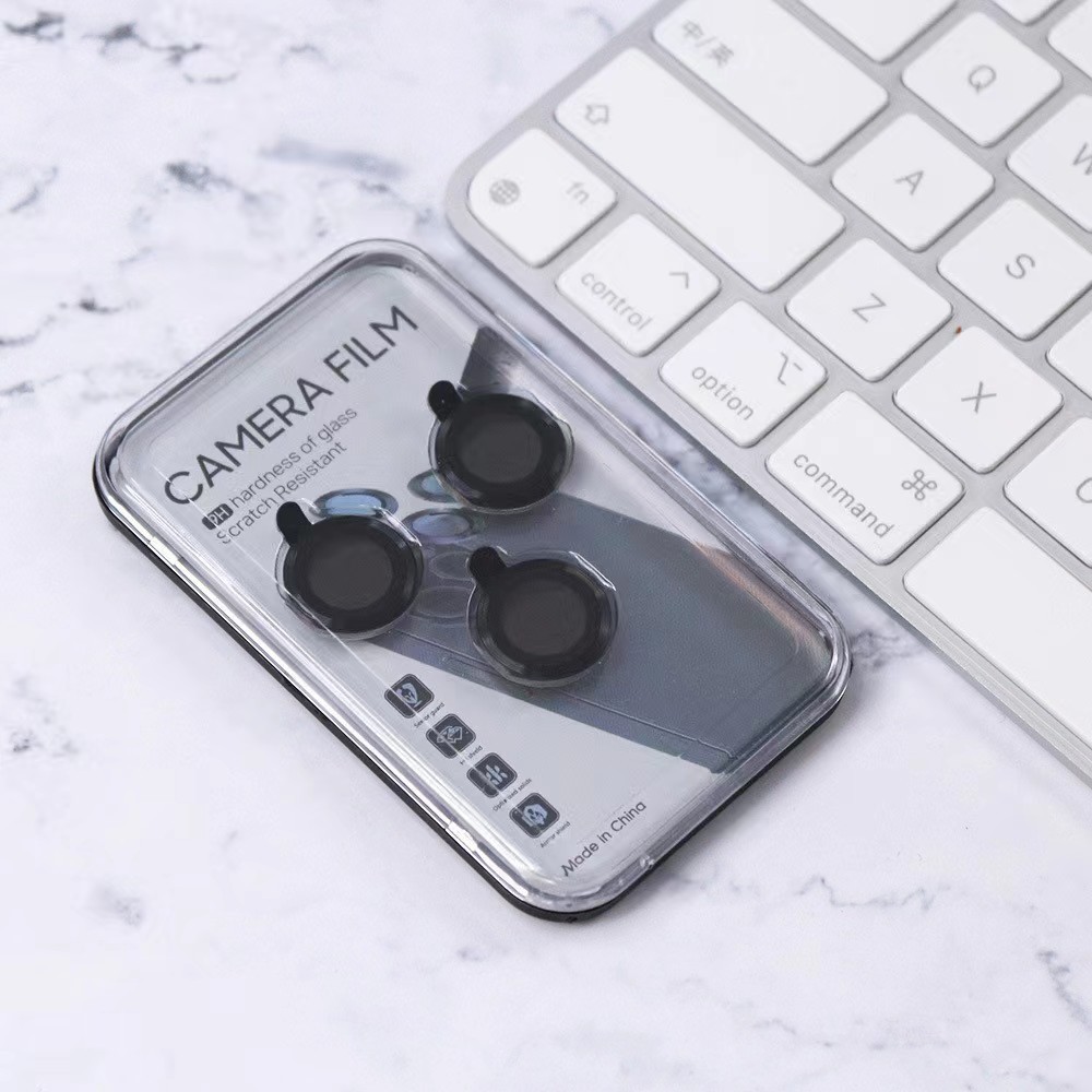 Suitable for Apple 16PROMAX eagle eye CD pattern mobile phone lens glass film iphone15 metal ring protection film