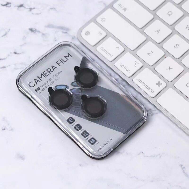 Suitable for Apple 16PROMAX eagle eye CD pattern mobile phone lens glass film iphone15 metal ring protection film