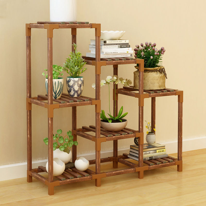 Multi-Layer Indoor Flower Stand on Clearance, Balcony Solid Wood Green Plant Succulent Potted Plant Rack, Living Room Flower Stand