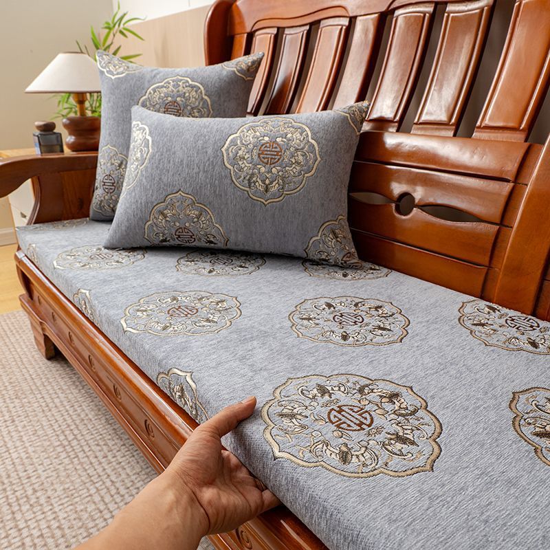加厚四季实木沙发垫纯色海绵沙发三人坐垫防滑可拆洗长条垫子厂家